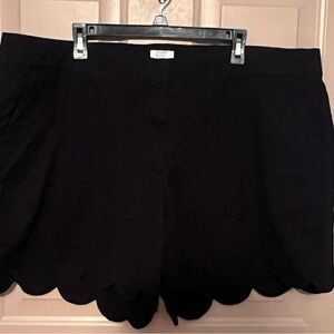 Crown & Ivy Black Scalloped High Waist Shorts